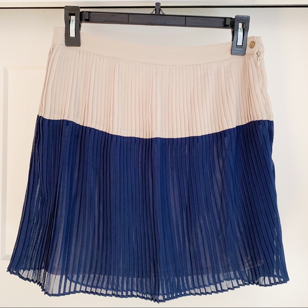 Forever 21 Knife Pleated Colorblock Skirt